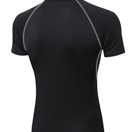 2 Pcs Men Compression Sport T Shirt Short Sleeve Training Fitness Top Tee Man Quick Dry Running Sport T Shirts