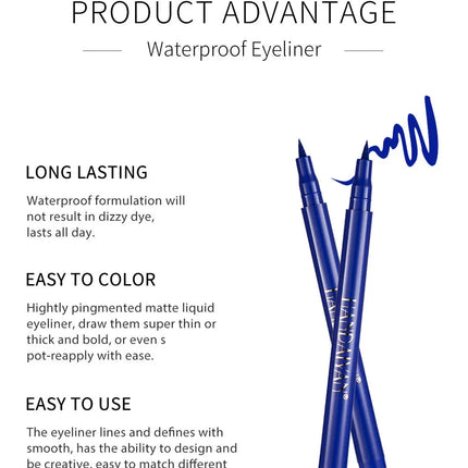 12-Piece Set Matte Colored Eyeliner Pens - Quick-Drying, Non-Smudging Liquid Eyeliner Pens