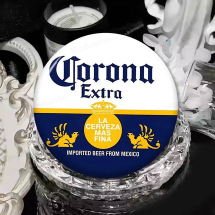 Corona Extra Beer Cartoon Brooches Anime Badge Round Handmade Brooch Lapel Pins Jewelry For Backpack Clothes Gifts