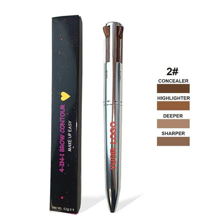 Multi-effect 4 In 1 Eyeliner Eyebrow Pencil Contour Pen Long Lasting Waterproof Cosmetics Eyeliner Makeup Pencil Lip Liner Pen