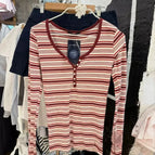 Burgundy stripes / One Size