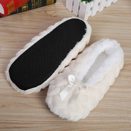 Fluffy Female Floor Slipper Women's Winter Faux Fur Plush Grip Soft Sole Cute Funny Indoor Home hairy Love Heart House Shoe Warm
