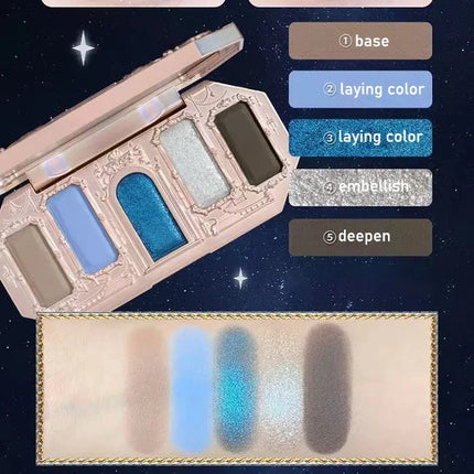 Flower Knows Moonlight Mermaid Eyeshadow Palette 8-Color Matte Shimmer Glitter Eye Makeup Cosmetics Women Beauty Eye Shadow