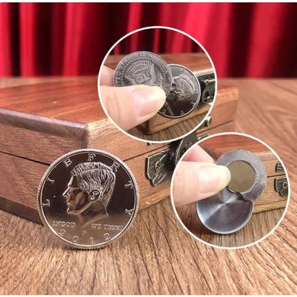 Funny Magnetic Flipper Coin Butterfly Coin (Half Dollar) Magic Tricks Magician Accessories Close Up Props Gimmick Appear Magia