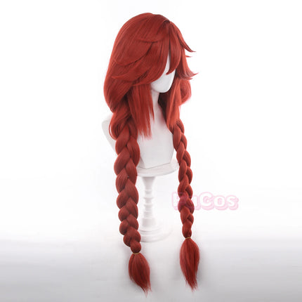 Anime Gachiakuta Riyo Reaper Cosplay Wig Red Braid Hair Akuta Cleaners Heat Resistant Fiber Hair + Wig Cap Halloween Girls Women