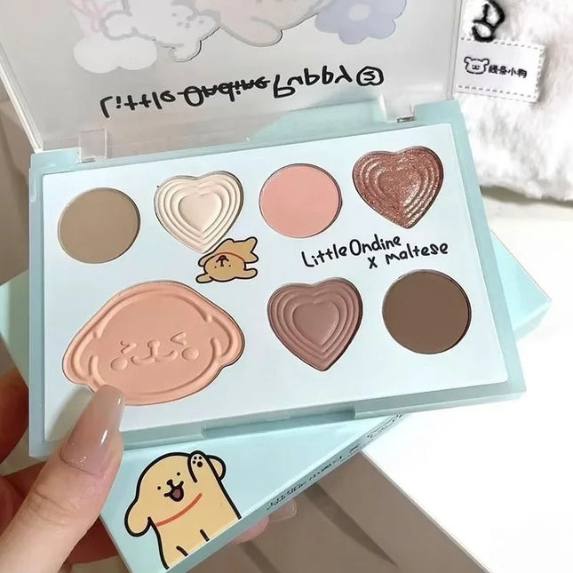 Little Ondine Eye Blush Highlighter Contour Makeup Palette Blusher for Cheeks All-In-One Bronzer Shimmer Cosmetics Sets