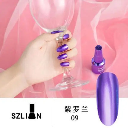 1PCS Metal Mirror Silver Baking Free Nail Polish Super Texture Gorgeous Durable Nail Polish Multicolor Bright Nail Polish Beauty