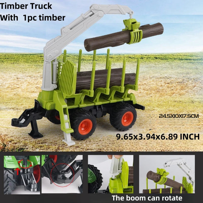 Large Scale Tractor Toys DIY Farmer Car Playset Toy Transport Trailer Engineering Birthday Gifts