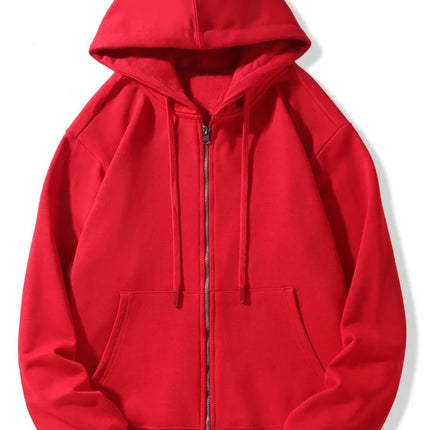 New Solid Zipper Hoodie Women Warm Fleece Hoodies Autumn Casual Hoody Street Pocket Sportswear Oversized All-Match Female Veste