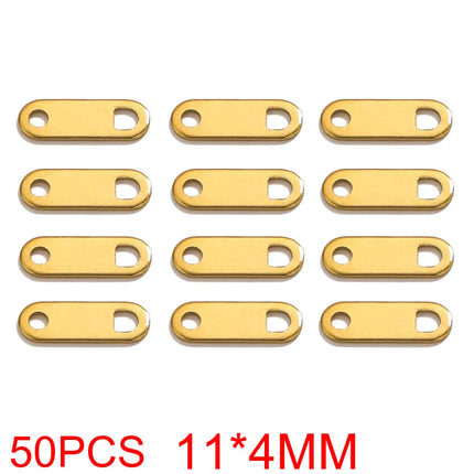 50pcs Stainless Steel Small Heart Charms for Jewelry Making Necklace Bracelet Extend Chain Tail Tag Supplies Material Wholesale
