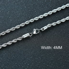 4mm Silver Rope / 60cm 24inch