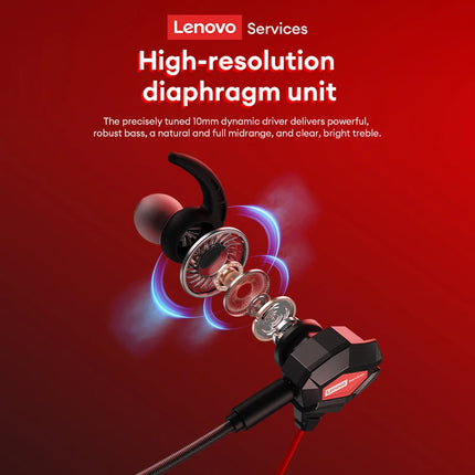 Lenovo New Y109 Gaming Headset with Microphone 3.5mm Type-C Wired Earphones HiFi Noise Isolating Earbuds for Phone PC Switch PS4