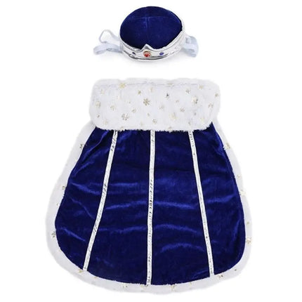 652F Popular Dog Apparel Set Cloaks and Crown Hat Set Pet Costume For Various Breeds