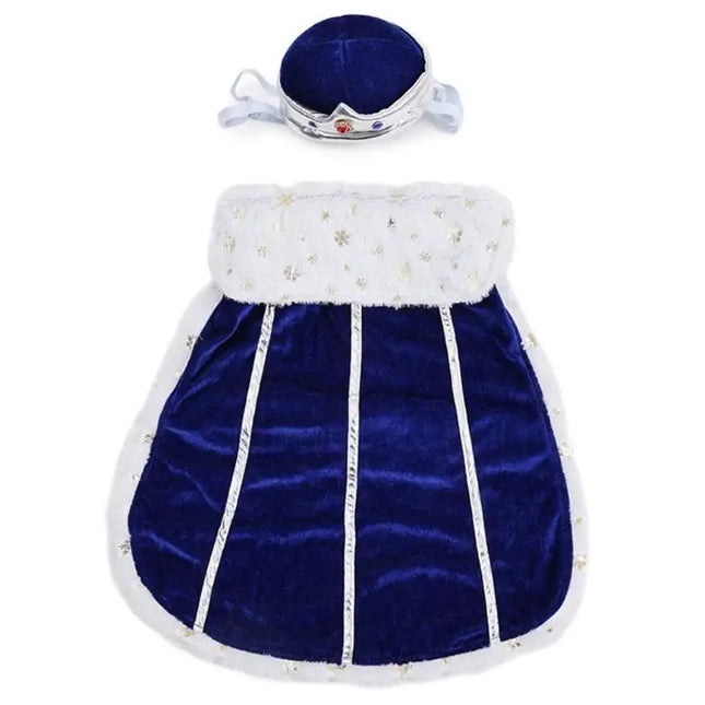 652F Popular Dog Apparel Set Cloaks and Crown Hat Set Pet Costume For Various Breeds
