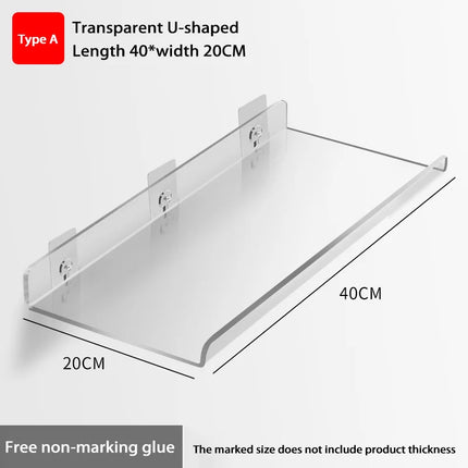 Self Adhesive Storage Shelf Wall-mounted Storage Rack Removable Bathroom Shower Organizer Kitchen Wardrobe Bathroom Accessories