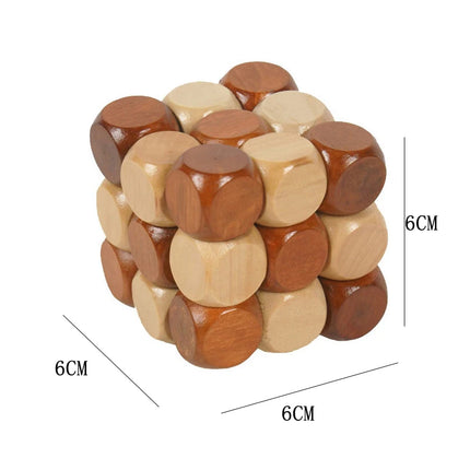 Wooden Twist Cube IQ Puzzle Brain Teasers for Adults Teens Kids Luban Lock Mind Challenge Games Unique Gift Ideas