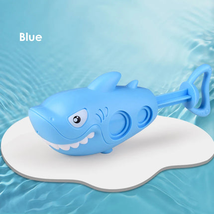 Kids Pull Out Water Gun Shark Design Summer Beach Bath Sprink Outdoor Fun Water Safe Toy Cartoon Material Portable Dinosaur