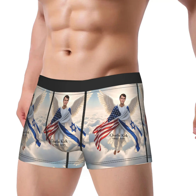 Charlie Kirk Angelic Advocate  Underwear  Printed Boxershorts Quality Men's Underpants Elastic Boxer Brief Gift Idea