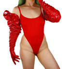 Shiny Red Ruched / M / CN