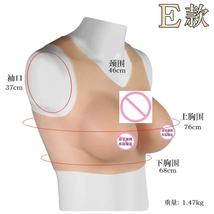 Crossdress for Men Beginner Fake Silicone Simulated Breast Forms Huge Boobs B/C/D/E/F Cup Transgender Drag Queen Shemale Cosplay