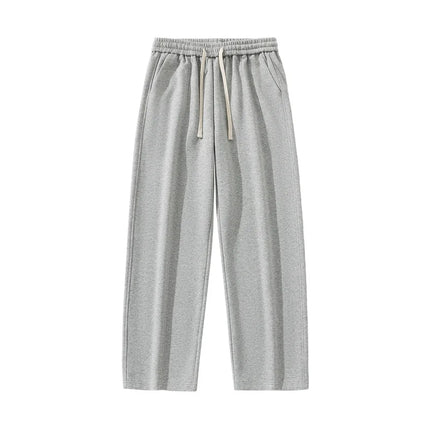 DUKEEN Heavyweight Fleece-Lined Straight Sweatpants for Men 2025 Basic Thick Warm Loose Fit Fall Winter Casual Long Pants