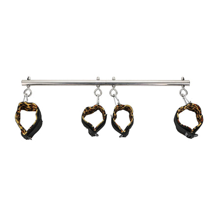 BDSM Bondage Kit Stainless Steel Extendable Spreader Bar Slave Handcuffs Ankle Cuffs Fetish Restraints Set Sex Toys for Couples