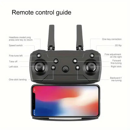E88 Pro MAX Drone Offers Optional Screen Remote Control / Regular Remote Control / 3PS Battery, Dual Cameras, Two Batteries, Brushless Motor, Obstacle Avoidance Function, Foldable Quadcopter. LED Lights. Ideal Gift. Suitable