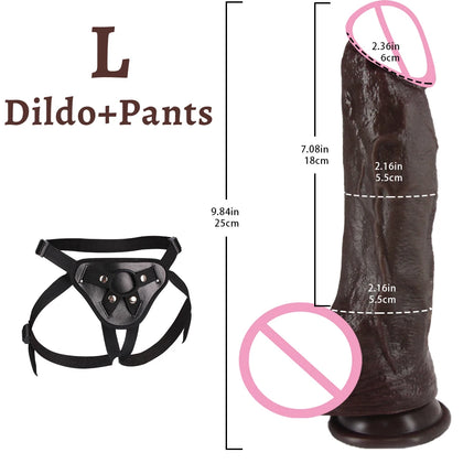 Realistic Long Dildo Black Anal Plug with Suction Cup Big Penis Butt Plug Long Dick Sex Toys for Women Men Phallus Anal Dilator