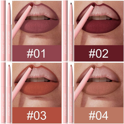 Slim Lip Liner Pencil Sexy Rose Red Brown Lip Outline Nude Matte Lipstick Contouring Tint Makeup Waterproof Crayon Pen 12 Colors