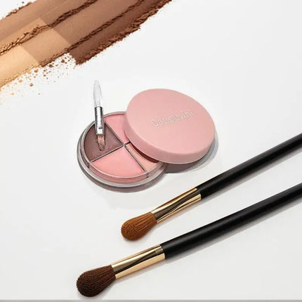 1Pc Cappuvini Matte Velvet Eyeshadow Palette 4 Colors with Eyeliner Highlighter And Contour Cute Beauty Cosmetic Eyes Makeup Set