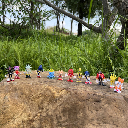Sonic Shadow Figures 12pcs Set 4-6cm - Hedgehog Action Dolls Gift