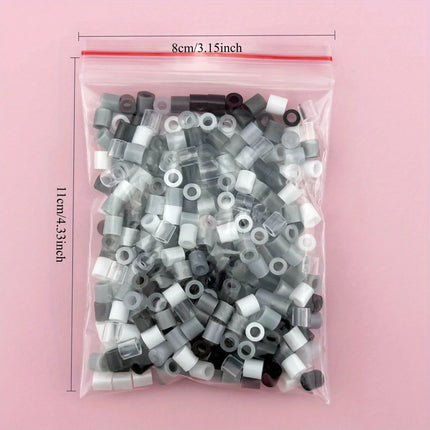 5mm 1000PCS Black, White, Gray, Transparent Color, Complementary Color Set, Hama Bead Iron Fuse Bead DIY Puzzle Pixel Art Gift
