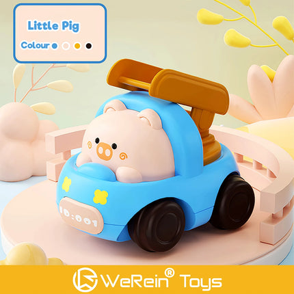 Adorable Animal Shaped Inertia Cars - Little Tiger Bear Pig Dog Cute Toy Vehicles for Kids