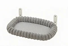 Foldable Cat Window Perch -with 4-Sided Bolster, Metal Frame - Window Hammock for Large Cats and Kittens