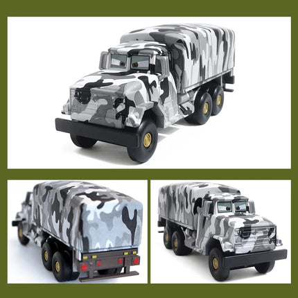 Disney Pixar Cars Characters Private Andy Gilsdale Snow Desert Oasis Version Army Truck Alloy Diecast Model Truck Toy Kids Gifts