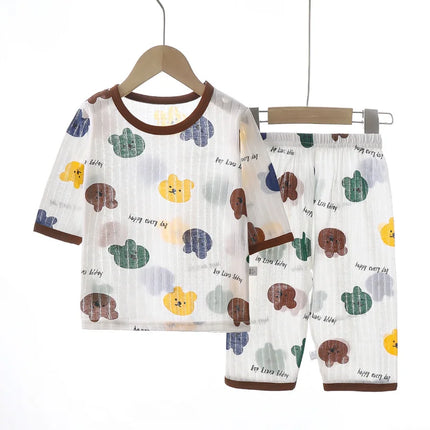 Baby Pajamas Sets Cotton Child Pajamas Toddler Long Sleeve Baby Nightwear Pyjamas Kids Cartoon Homewear Clothes