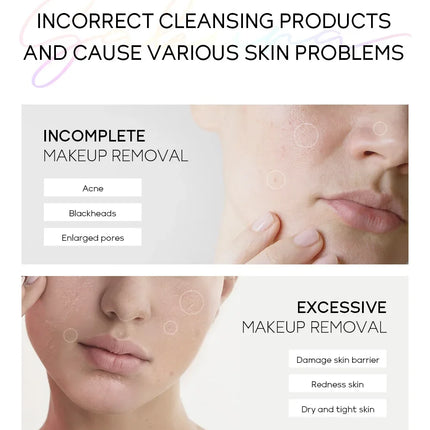 Makeup Remover Gentle Facial Cleansing Water Soothing Micellar Solution for Sensitive Skin, Travel Remover Face Skincare 100ml