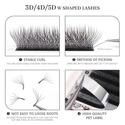 Befer Beauty LU M L Curl Eyelash Extensions W Shaped Eyelashes Cilios 3D 4D 5D High Quality Technologic Fiber Lashes Extension