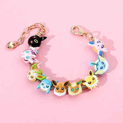 Anime Figure Eevee Pendant Cute Cartoon Enamel DIY Accessories for Women Men Festival Creative Gifts