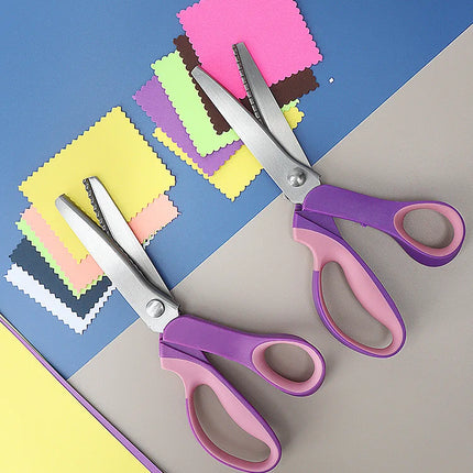 Chisel Pinking Shears Cloth Cutting Tailor Zigzag Scissors Fabrics for Sewing Clothes Zig Zag Leather Stationery Cutter Paper