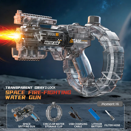 Kids Electric Water Gun Toy with Lights Automatic Continuous Firing Watergun Large Capacity Squirt Gun Outdoor Beach Pool Toy