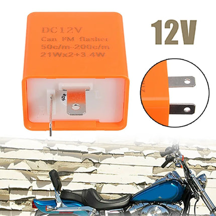 2-Pin Motorcycle LED Flasher Relay Motorbike Adjustable LED Indicator Flasher Relay12V Motorcycle Electronics Accessories