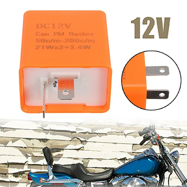 2-Pin Motorcycle LED Flasher Relay Motorbike Adjustable LED Indicator Flasher Relay12V Motorcycle Electronics Accessories
