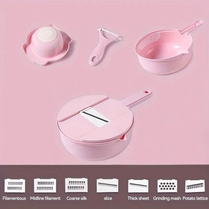 9-In-1 Multifunctional Vegetable Chopper Radish Carrot And Potato Chopper Manual Shredding And Slicing Machine  Kitchen Tool
