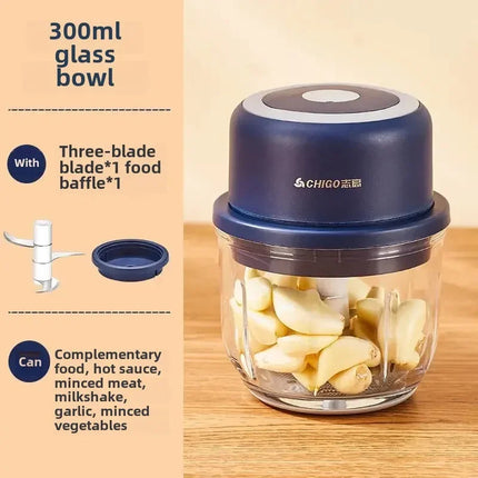 Chigo Meat Chopper Cutting Machine Home Appliance Electric Blender Household Wireless Portable Garlic Pounder Shredder Grinders