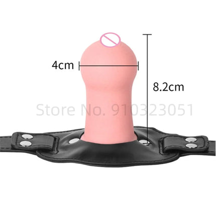 Realistic Pussy/Breast Gag Restraint Sex Toys For Adults Couple Erotic Game Adjustable Strap Bondage BDSM Oral Masturbation Plug