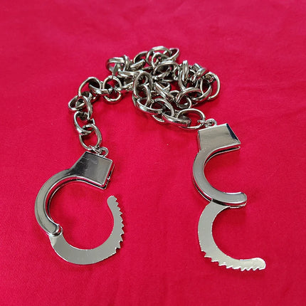 Unisex Adjustable Toe Lock Metal Chain Thumb Handcuffs BDSM Hand Foot Restraint Cuffs Erotic Sex Toys for Women Men