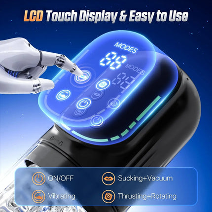 Male Automatic Masturbator Cup Penis Pump 7 Thrusting Rotating Vibrating Sucking Licking Modes Pussy Blowjob Sex Toys For Men