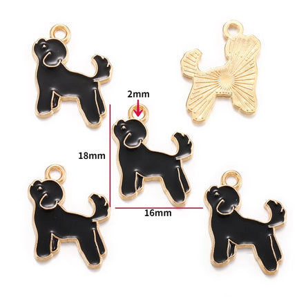 10pcs Enamel Dog Charm for Jewelry Making Supplies Corgi Earring Animal Pendant Bracelet Necklace Accessories Diy Finding W405