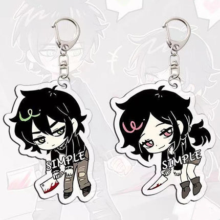 Game The Coffin of Andy and Leyley Cosplay Keychain Keyring Kawaii Acrylic 2Pcs/set Key Chain Bag Accessories Ornament Prop